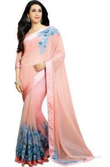Hitansh Fashion Embriodered Fashion Net, Chiffon Sari